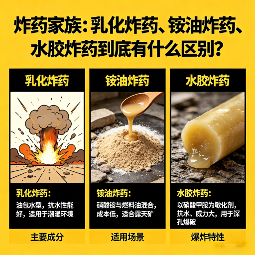 襄阳炸药家族：乳化炸药、铵油炸药、水胶炸药到底有什么区别？